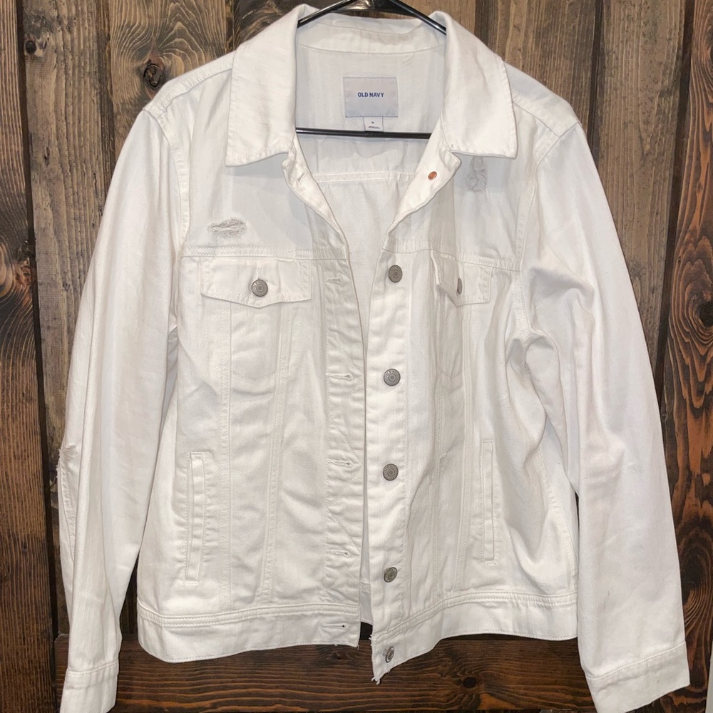 White distressed Jean Jacket